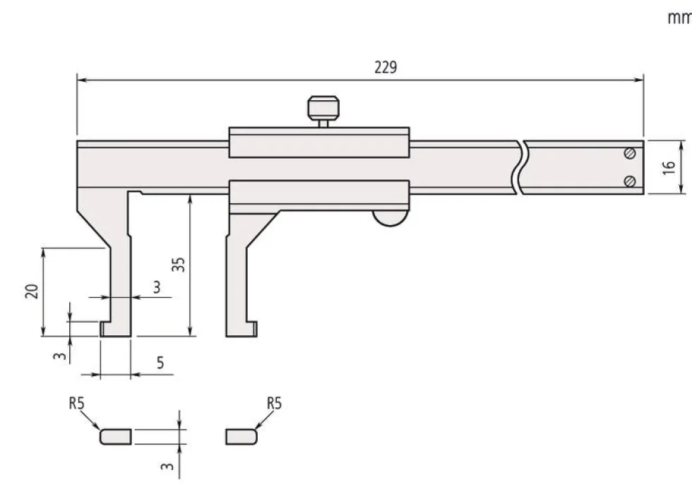 Mitutoyo Nonieskjutmått 536-145 med utåtriktade mätskänklar 10-150mm, 0,05mm