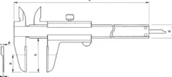 Mitutoyo Nonieskjutmått 536-135 0-200mm, 0,05mm tunna hårdmetallbel. skänklar