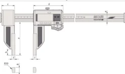 Mitutoyo Skjutmått 552-312-10 i kolfiber 0-18in, 0,0005in, IP66, datautgång