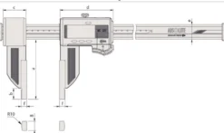 Mitutoyo Skjutmått 552-156-10 i kolfiber 0-600mm, 0,01mm keramiska skänklar, IP66, datautgång