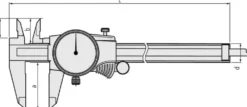 Mitutoyo Skjutmått 505-733 med mätur 0-200mm, 0,01mm, 1mm/varv, flat sticka