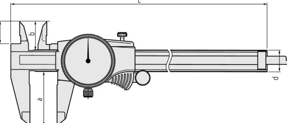 Mitutoyo Skjutmått 505-745 med mätur 0-300mm, 0,02mm, 2mm/varv, flat sticka