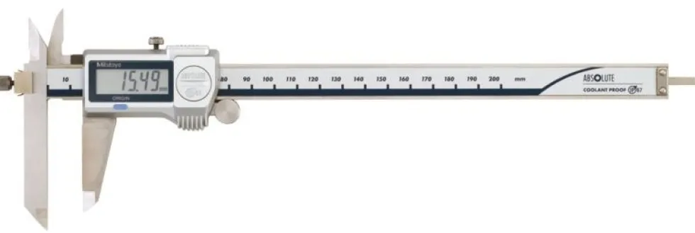 Mitutoyo Skjutmått 573-602-20 med Offset-funktion 0-200mm, 0,01mm, IP67, friktionsrulle, datautgång