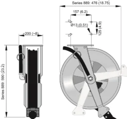 Nederman Slangvinda 888 för luft /vatten 3/8'' 10x16,4mm 15bar 15m