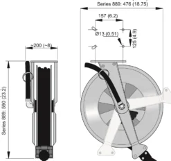 Nederman Slangvinda 888 för luft/vatten 1/2'' 13x19,6mm 15bar 10m