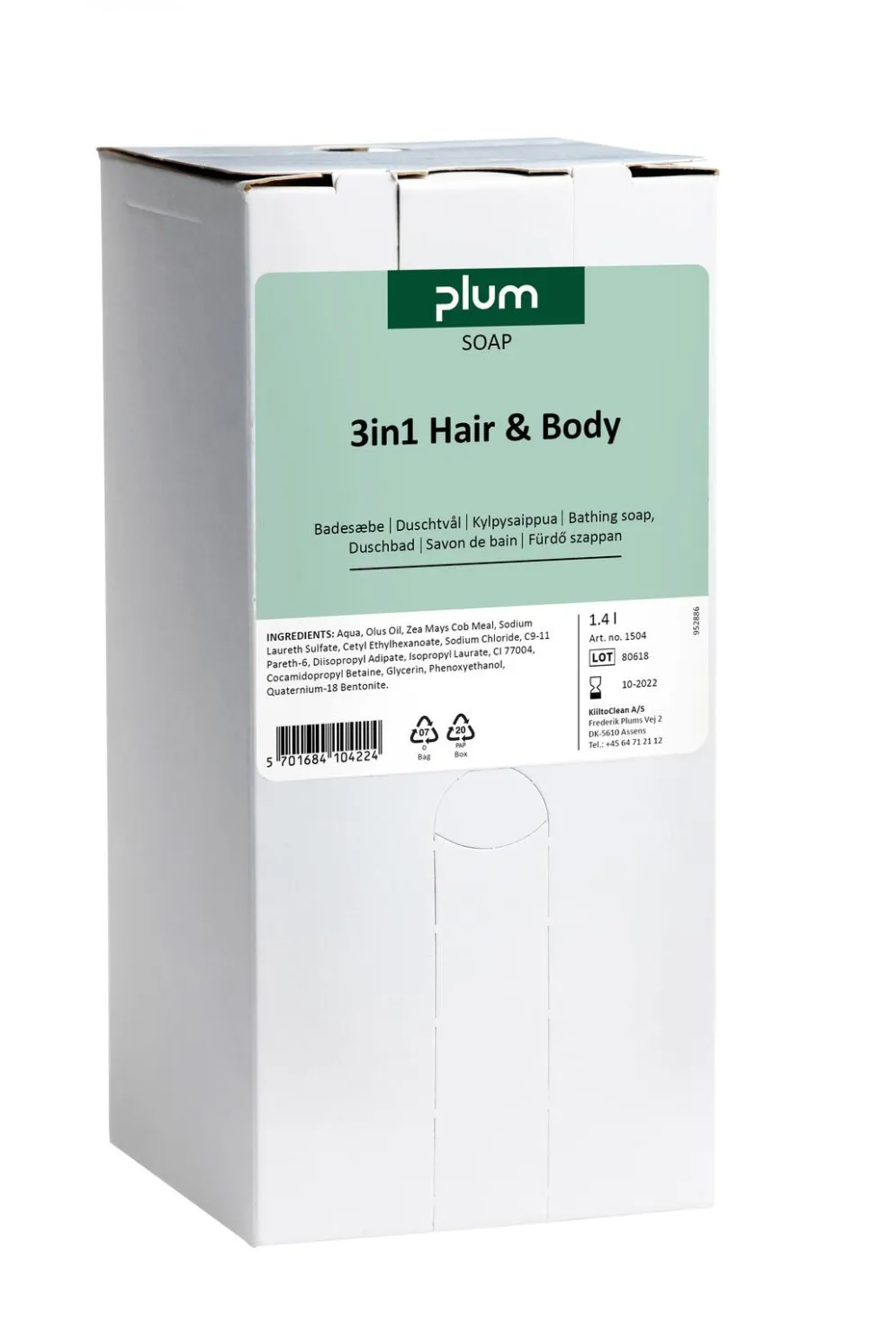 Plum Duschtvål Plum Hair & Body 1,4 L Bag in box