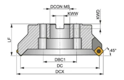 Pramet Planfräs 250C14R-S45SD13F-C för vändskär