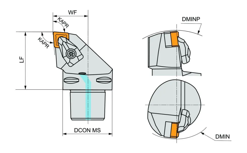 Pramet Svarvhållare ISO D C5-DCLNR-35060-16 med polygoninspänning