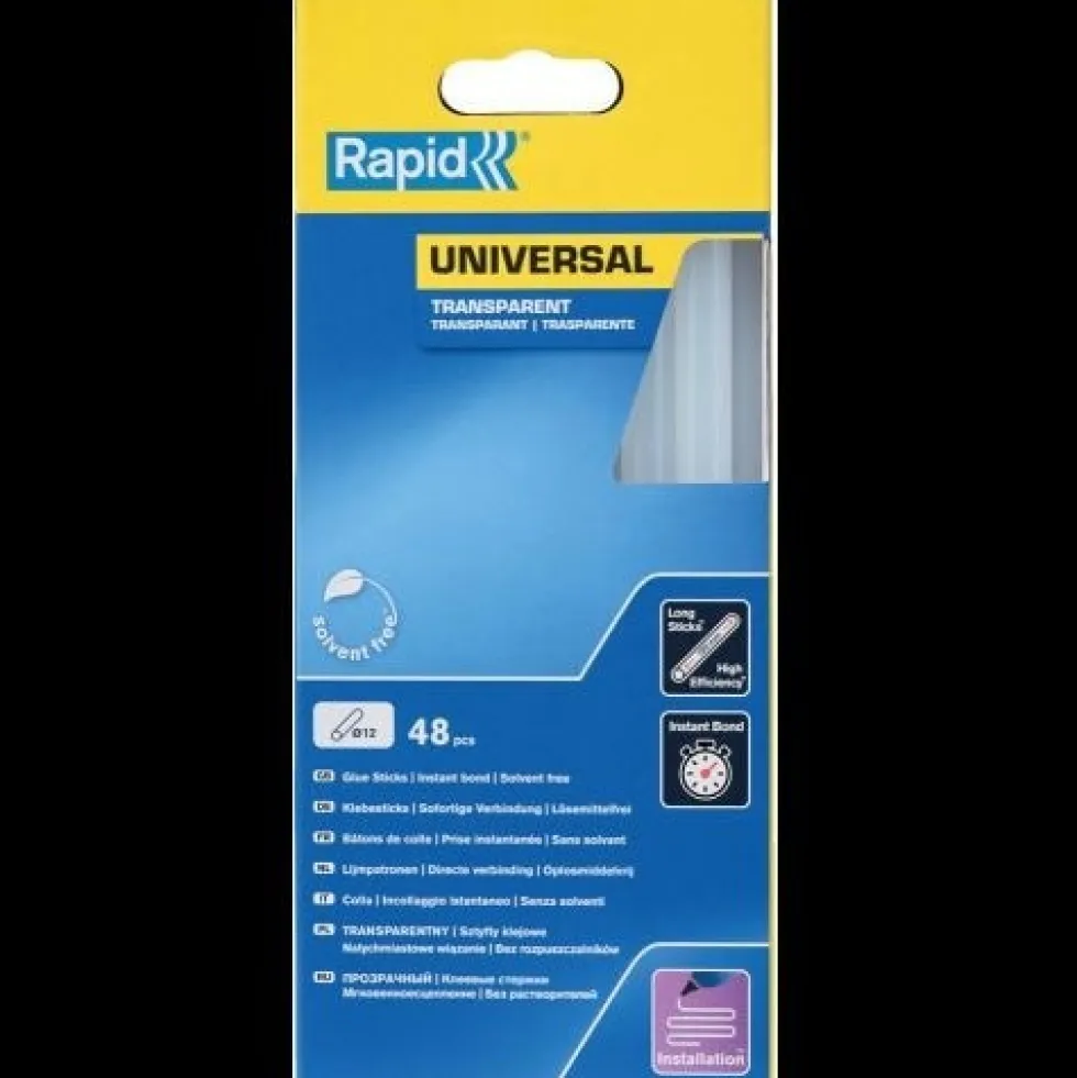 Rapid Limstift Universal Transparent 12mm, rund, 48-pack