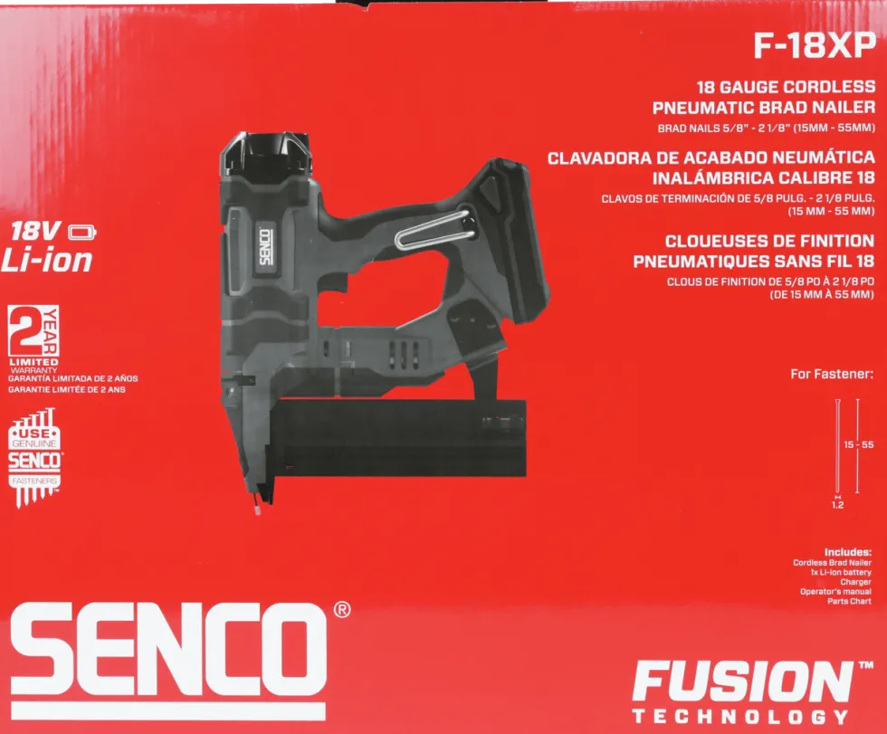 Senco Dyckertpistol Fusion F-18XP 1,2mm 0° 15-55mm med batteri & laddare
