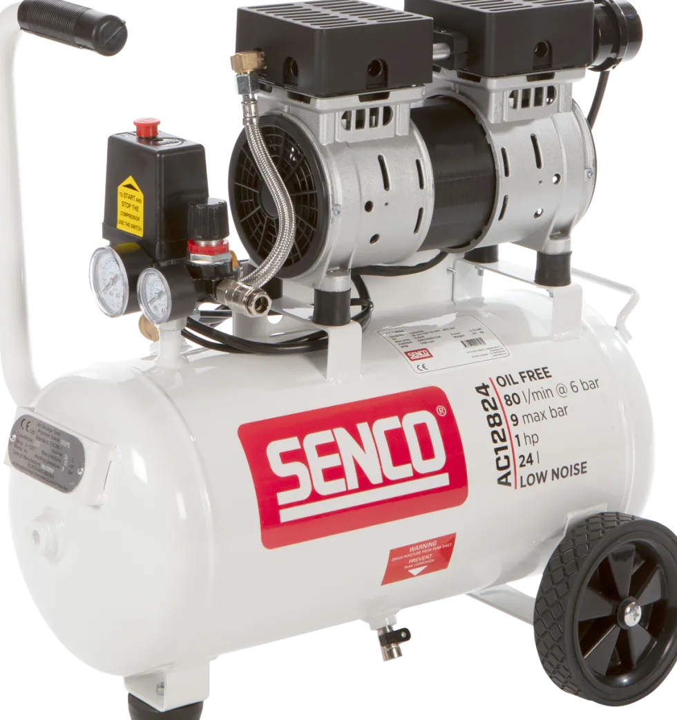 Senco Kompressor AC12824 9bar 24l oljefri, ljudisolerad