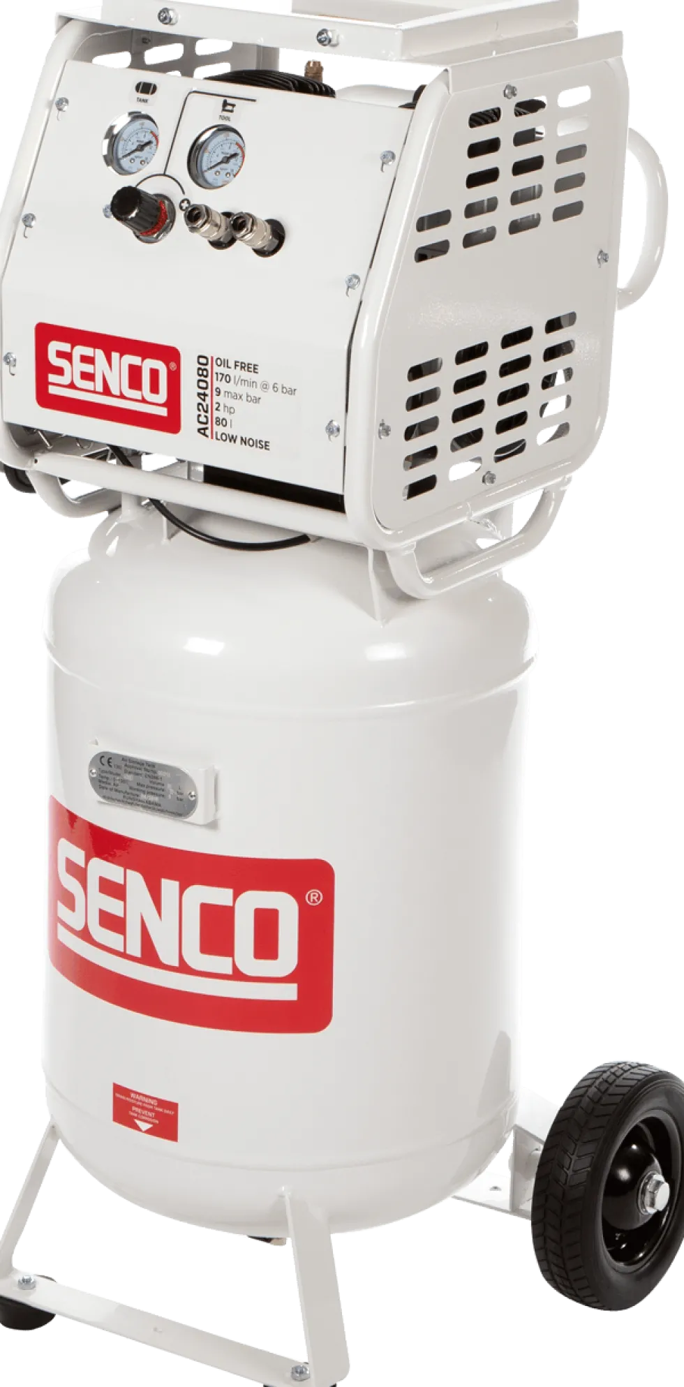 Senco Kompressor AC24080 9bar 80l oljefri, ljudisolerad