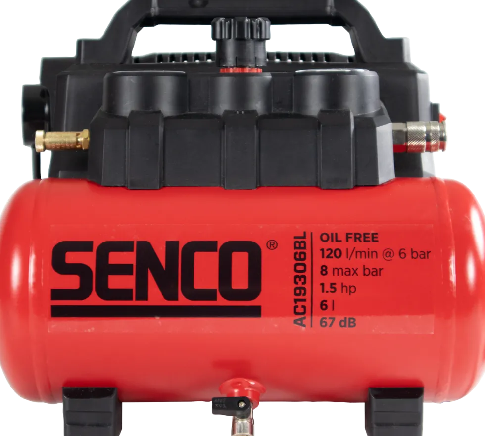 Senco Kompressor AC19306BL 8bar 6l oljefri, ljudisolerad