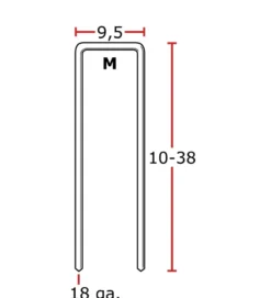 Senco M-klammer 0° FZB 9,5mm Sencote
