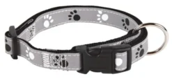 Silver Reflect Halsband, L-XL: 40-65 cm/25 mm, Svart/silver