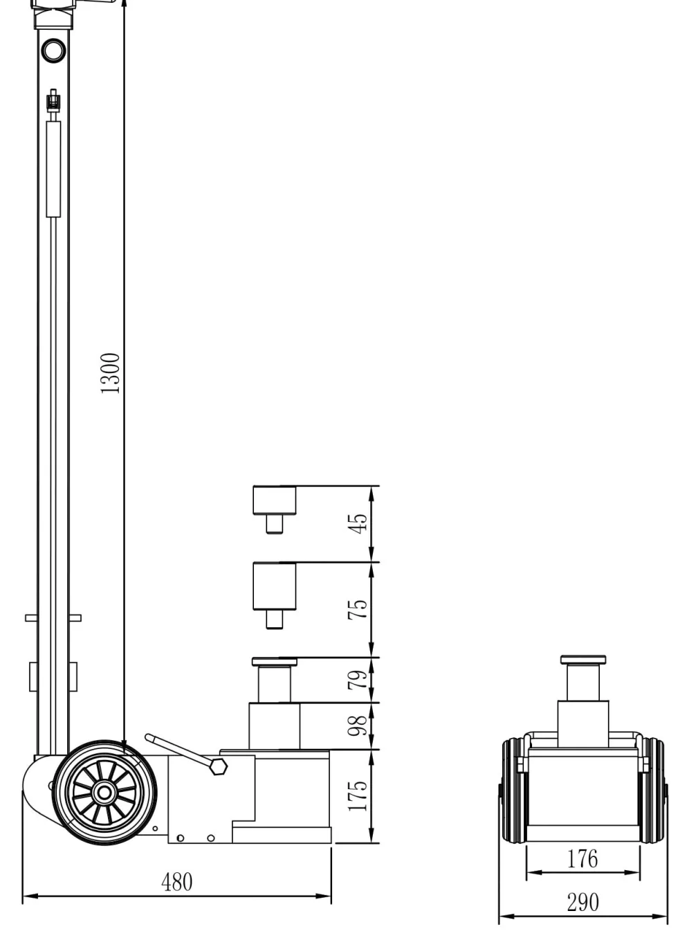 Snit Domkraft Lufthydraulisk S30-2E