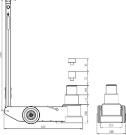 Snit Domkraft Lufthydraulisk S80-2J