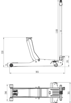 Snit Domkraft 2 Ton Fotpedal