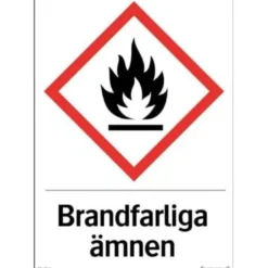 Systemtext Skylt Brandfarliga ämnen 210x297 mm