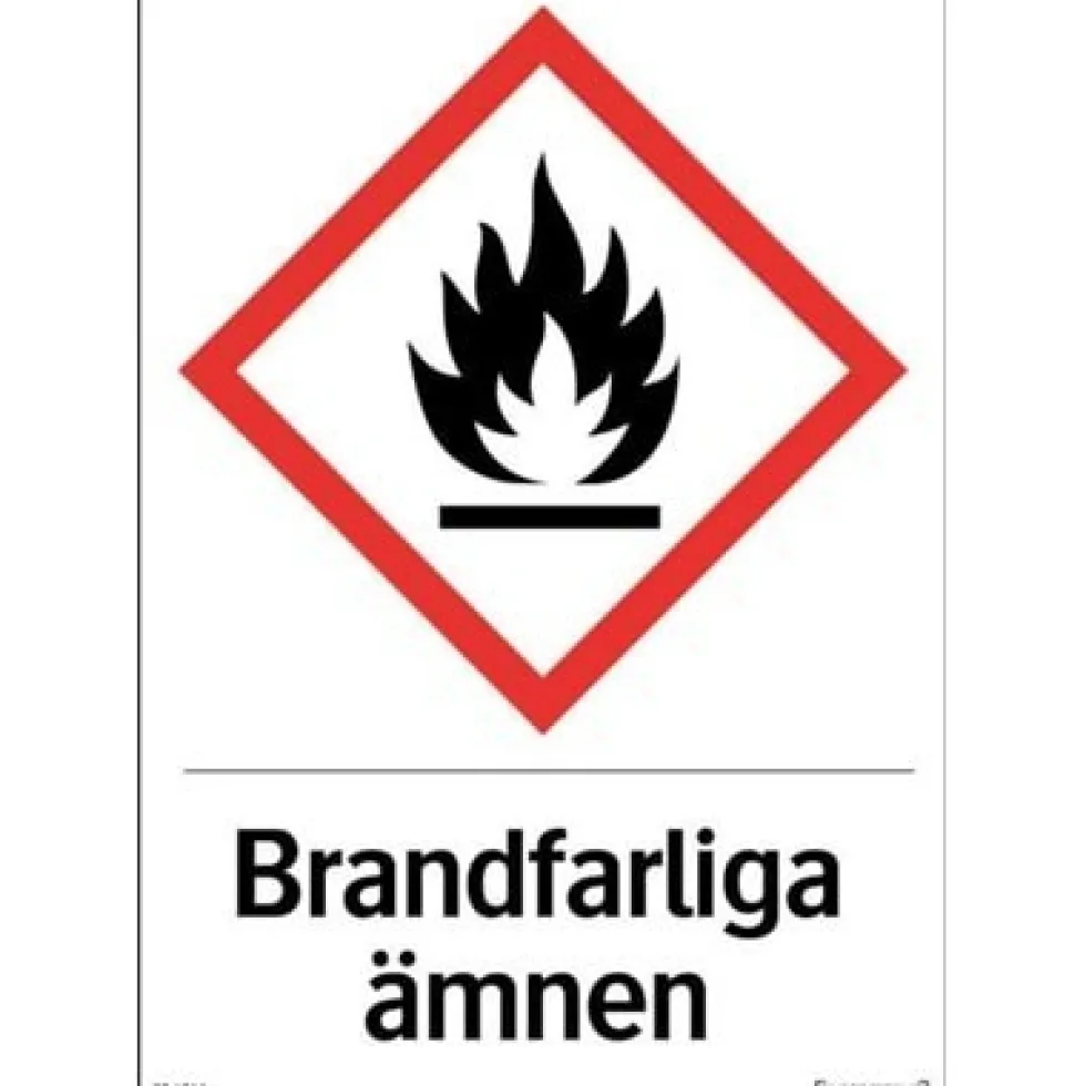 Systemtext Skylt Brandfarliga ämnen 210x297 mm
