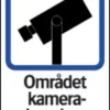 Systemtext Skylt Området kamerabevakas
