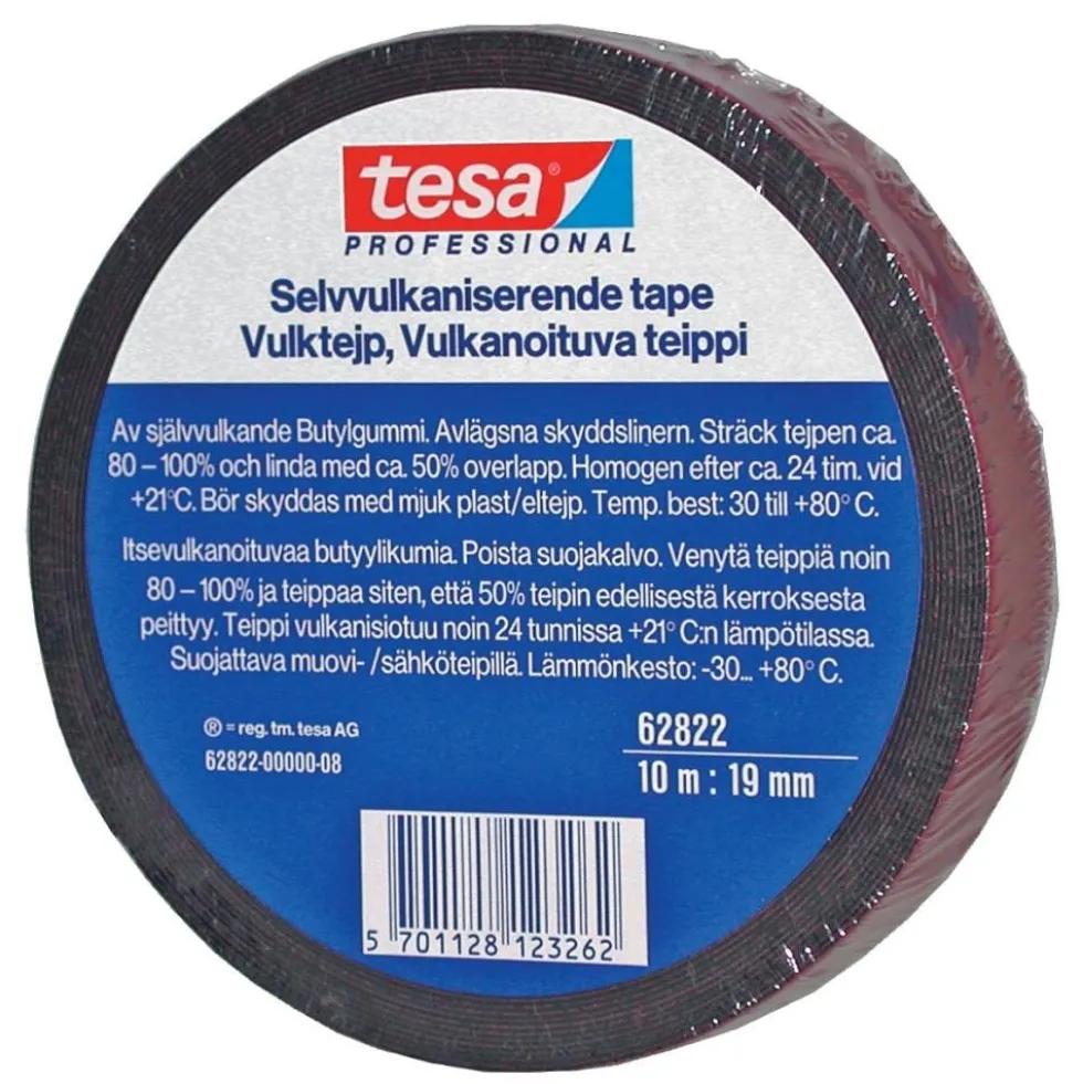 Tesa Svart Vulktejp 19mmx10m
