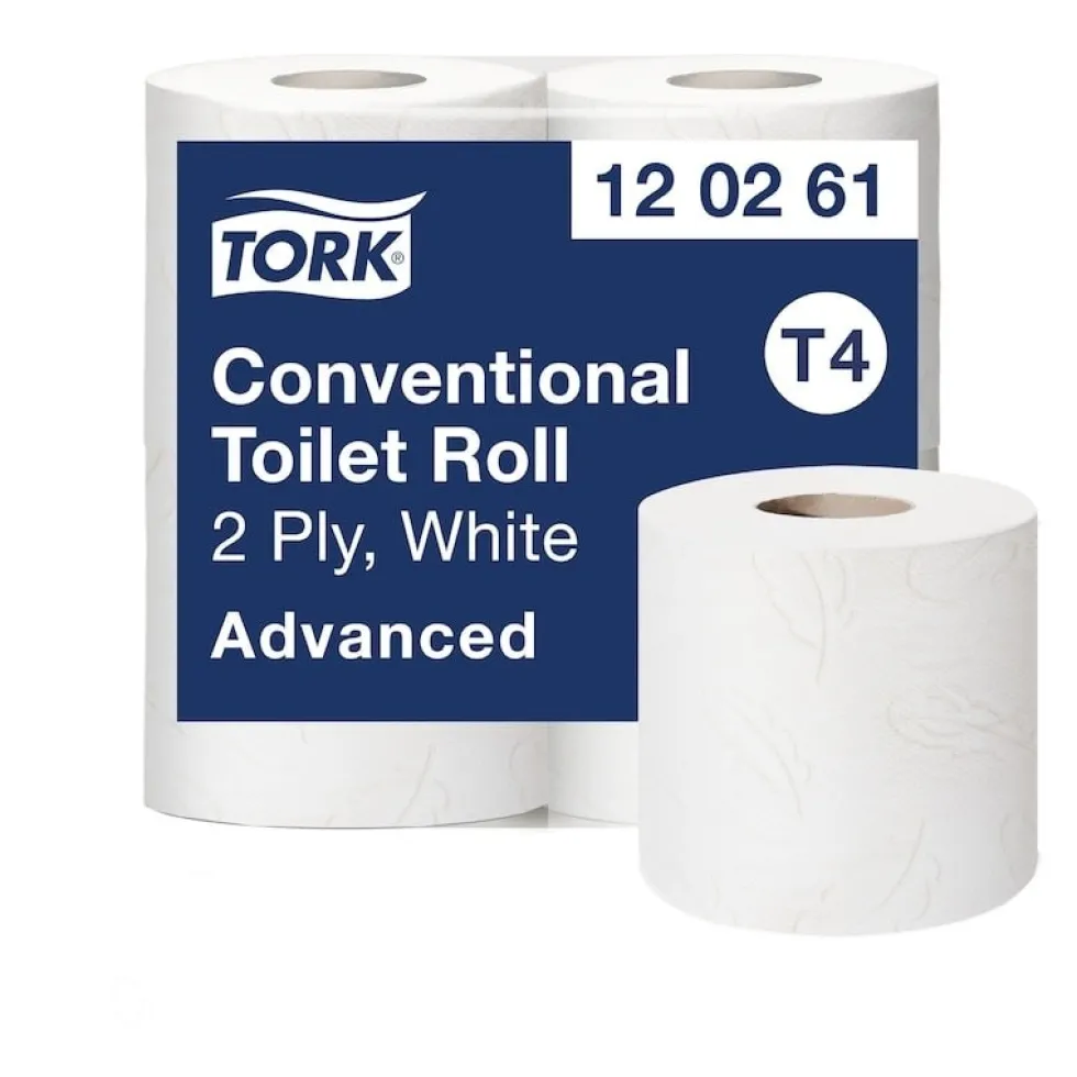 Toalettpapper Tork T4 Advanced 2-Lag Vit 61,6m/rl 24rl/fp