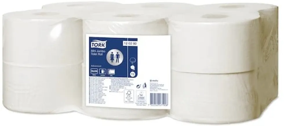 Tork Toalettpapper T2 Advanced 120280, 2 lager, vit 12x170m