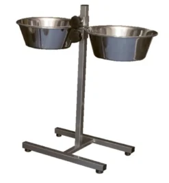 Trixie Matbar ställbar 60 cm inkl skålar 2x4,7 L