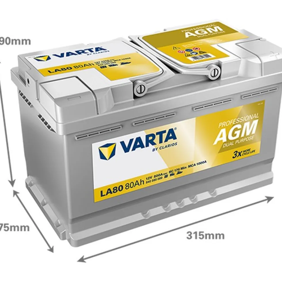 Varta 80Ah Start/förbrukning Professional DP AGM LA80