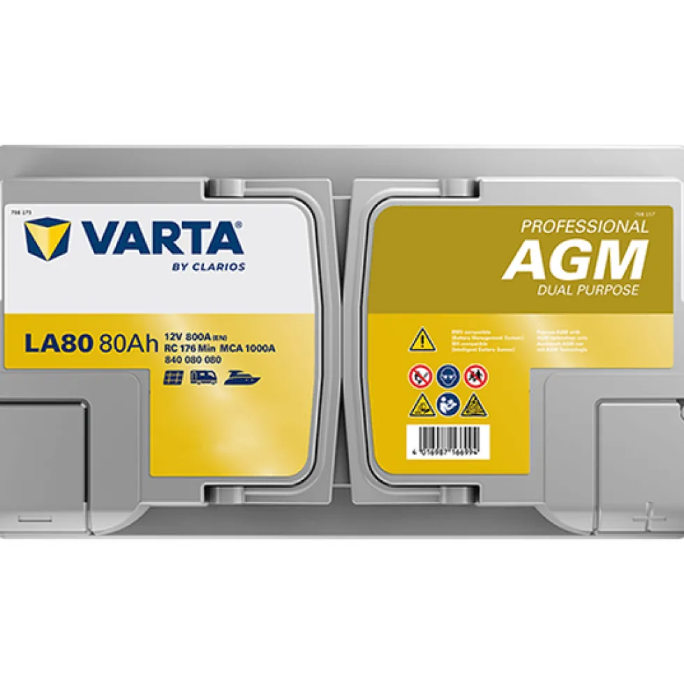 Varta 80Ah Start/förbrukning Professional DP AGM LA80