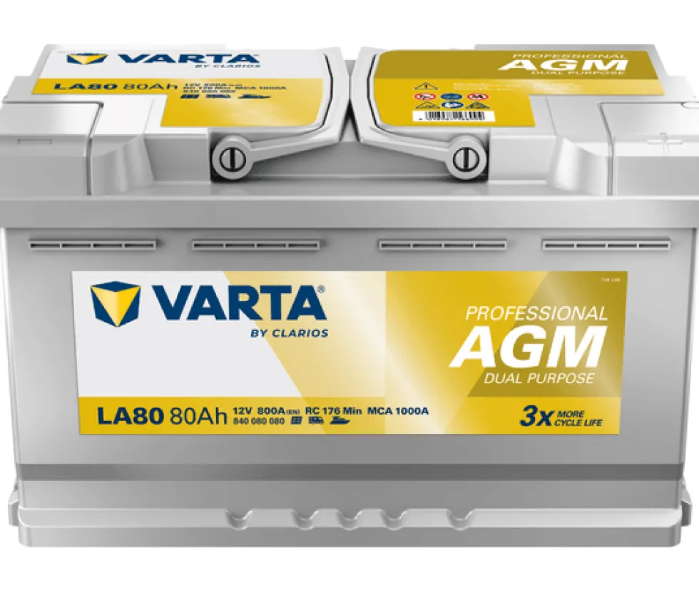 Varta 80Ah Start/förbrukning Professional DP AGM LA80