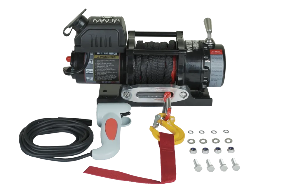 Warrior Winches Ninja 4500 Vinsch, 12V Armortek syntetlina