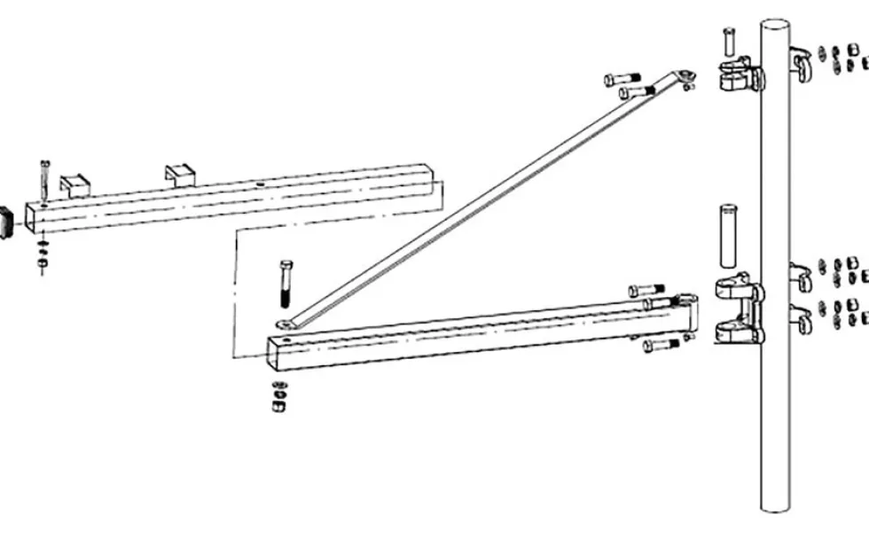 Warrior Winches Roterbar monteringsarm, Expanderbar, 600KG