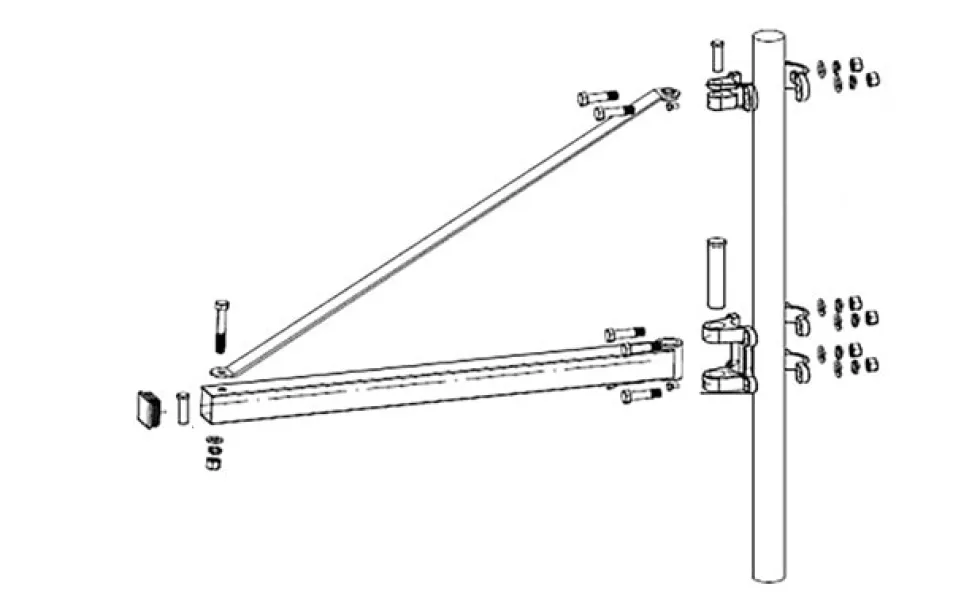 Warrior Winches Roterbar monteringsarm, Fast, 600KG