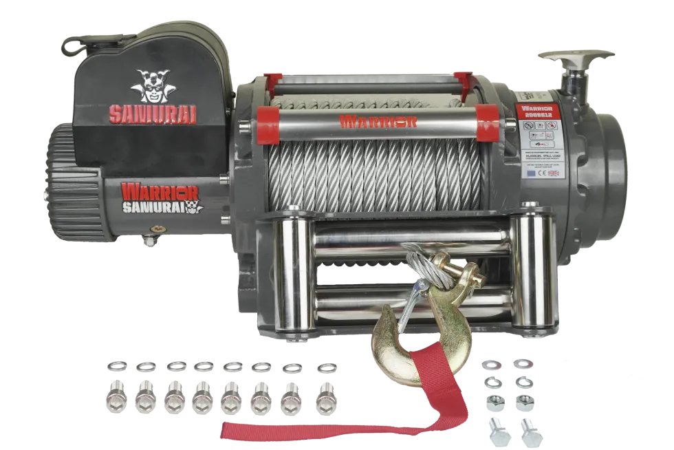 Warrior Winches Samurai 20,000 Heavy Duty Vinsch, 24v Stålvajer