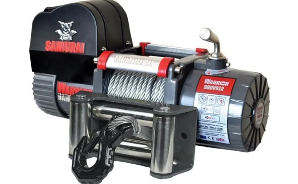 Warrior Winches Samurai 9500 Premium Vinsch - Short Drum, 24V Stålvajer