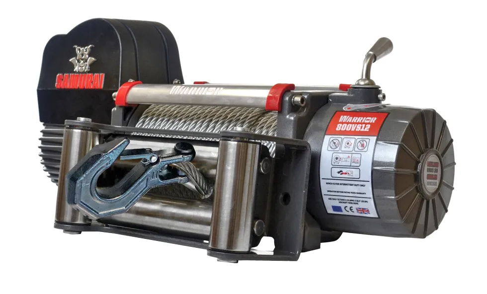 Warrior Winches Samurai V2 8000 Premium Vinsch, 12V Stålvajer