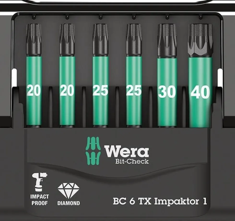 Wera Bitssats Impaktor 50mm Tx 6 delar