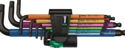 Wera 950/9 Hex-Plus Multicolour 1 L-nyckelsats metriska mått, BlackLaser