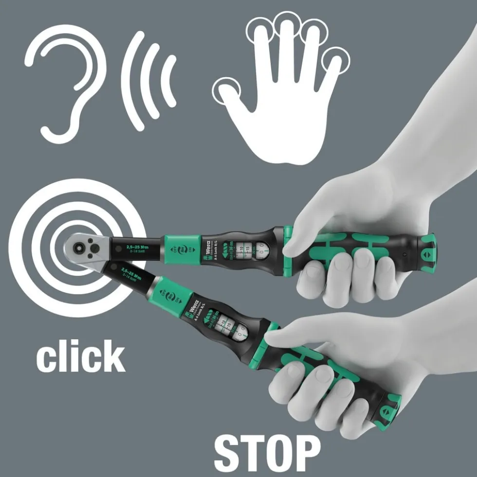 Wera Momentnyckel Click-Torque Lock A 6 R/L, justerbar
