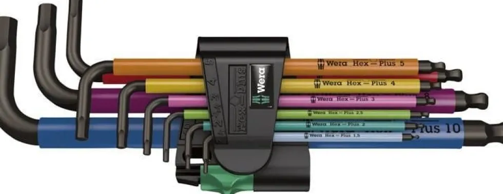 Wera Sexkantnyckel med kula i sats 1,5-10mm 9 delar, Multicolor