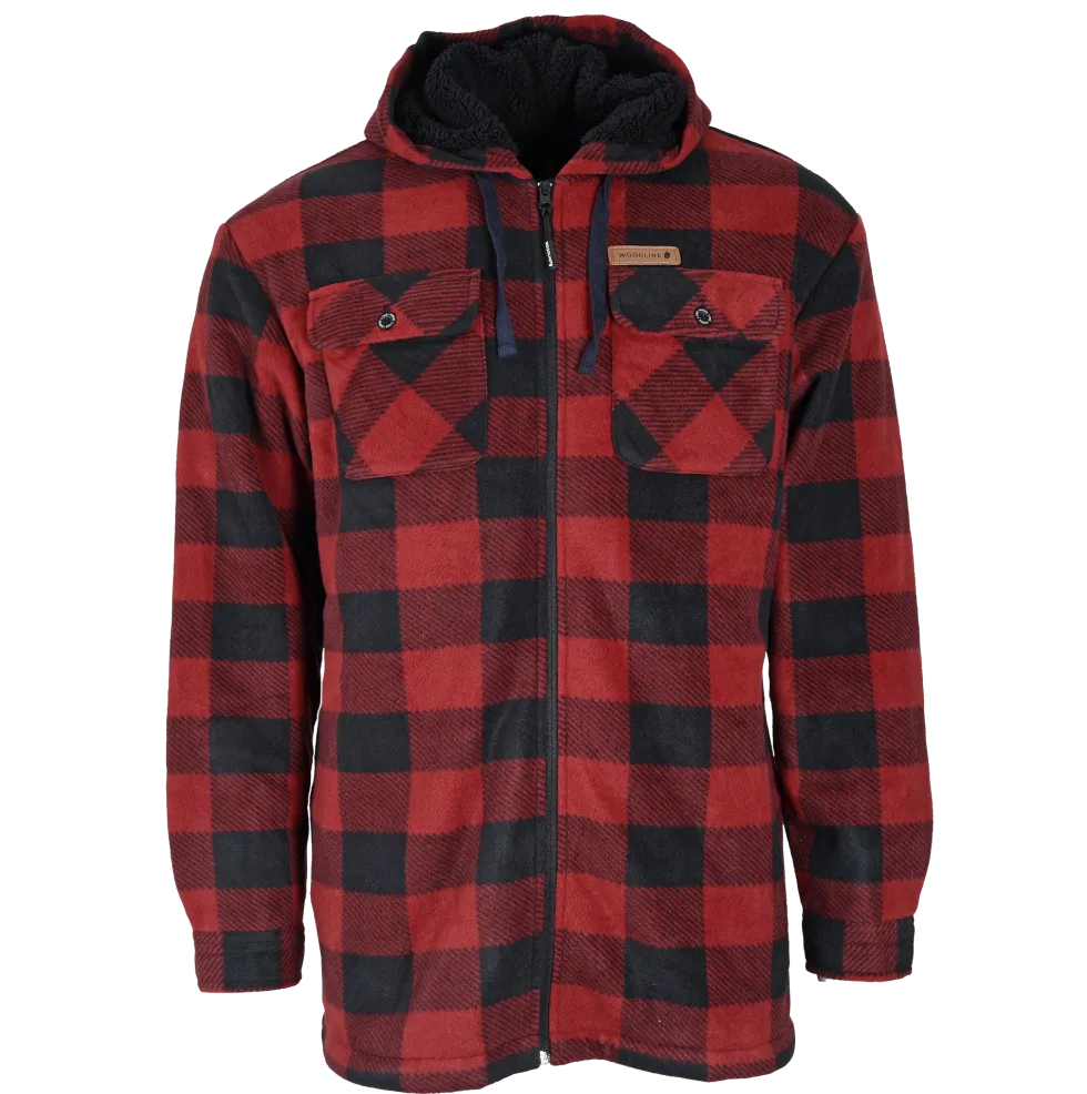 Woodline Fleecejacka Canada Röd och Grön 2-pack