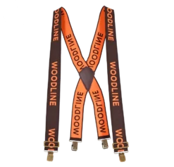 Woodline Hängslen Brun/Orange 50mm Clips