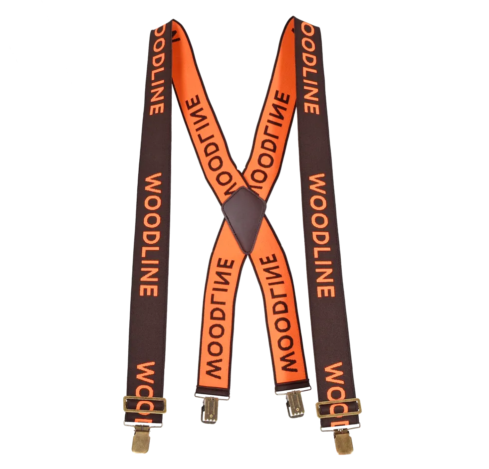 Woodline Hängslen Brun/Orange 50mm Clips
