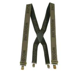 Woodline Hängslen Grön/Brun 50mm Clips