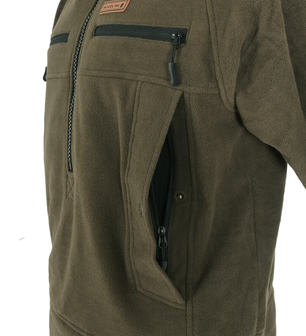 Woodline Huttla Anorak Fleecejacka Grön